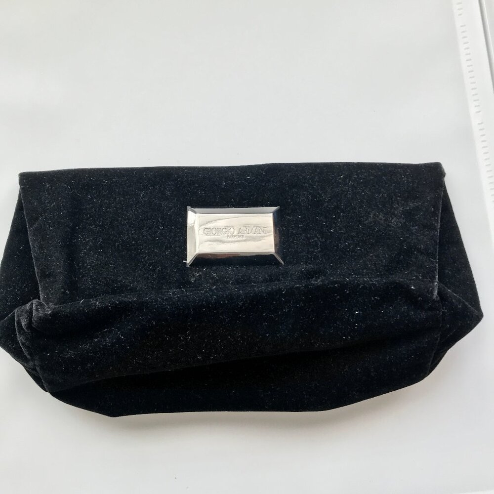 GIORGIO ARMANI PERFUME BLACK VELVET TOILETRY CLUTCH BAG